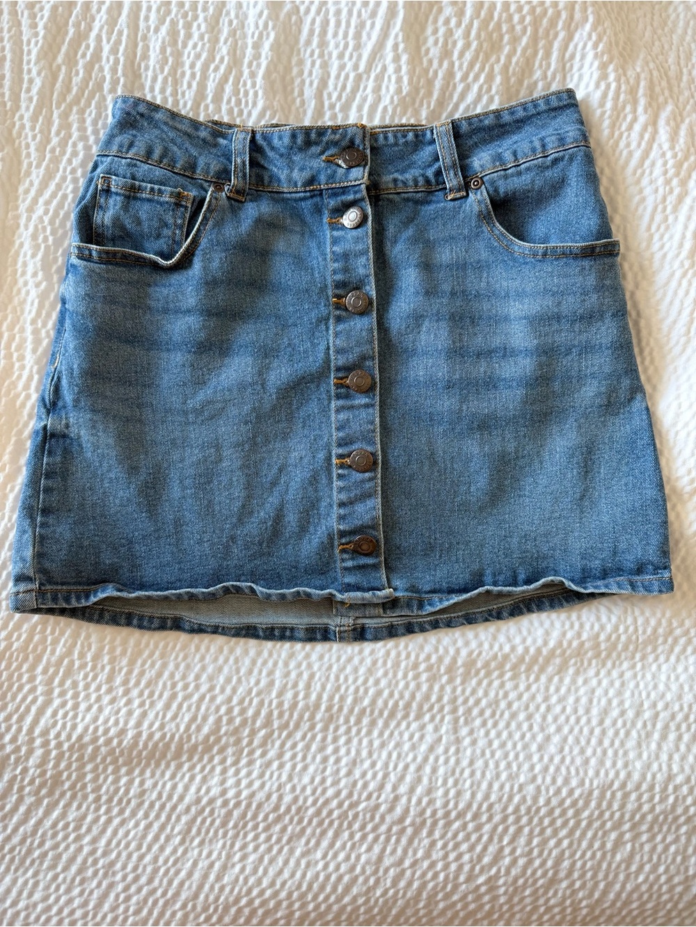 Harper Heritage Denim Button-Front Mini Skirt